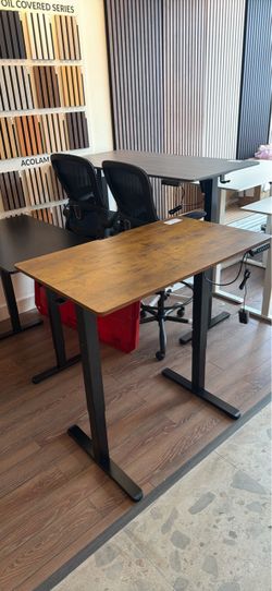 40" Walnut Electric Height-Adjustable Standing Desk