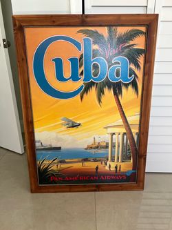 Visit Cuba Pan American Airways Framed Vintage Travel painting