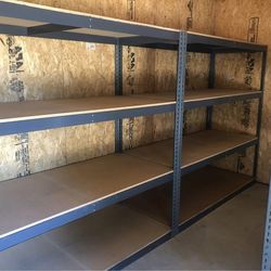 Container Shed Boltless Shelving Racks 96 in W x 24 in D 4 Tier Level Storage Shelves Delivery Available