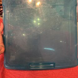 Iris 14” Wide 3” Deep Blue Translucent Snap Locking Storage Box Organization 