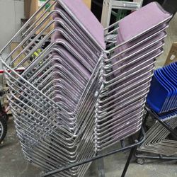 Heavy Duty Stacker Chairs (20) and Dolly