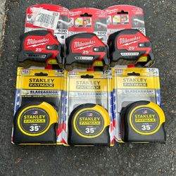 Stanley Fat max 35’ Milwaukee 25’ LED Tape Measures Price For All 