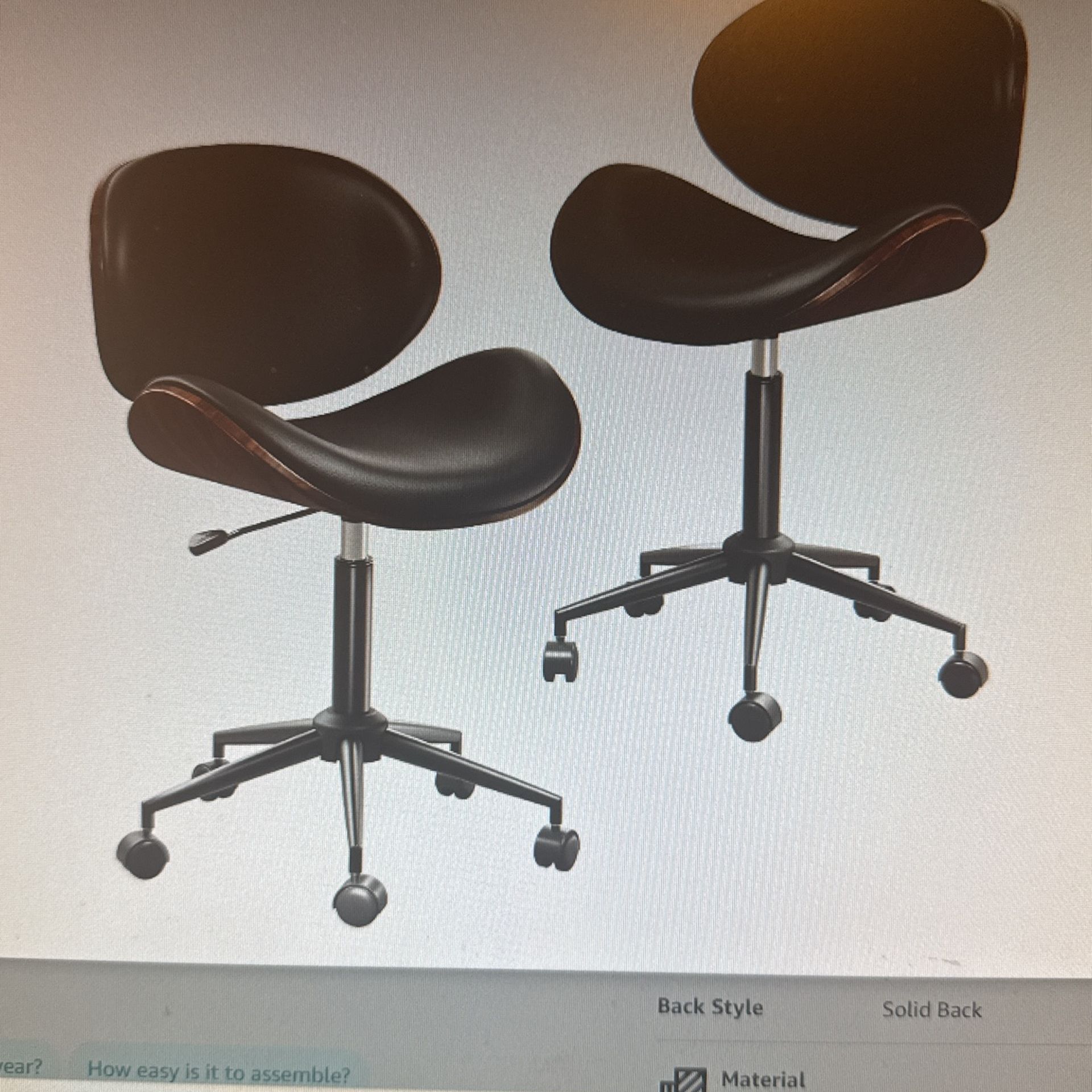 Set of 2 Ergonomic Home Office Desk Chairs (New - Factory Sealed Shipping Box)