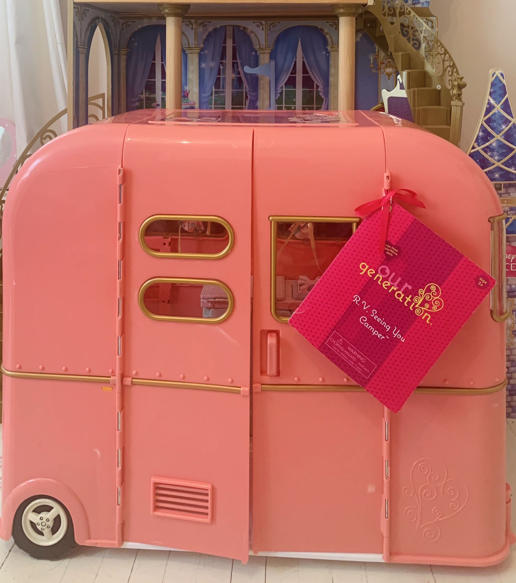 American Girl- Our Generation Pink Camper RV