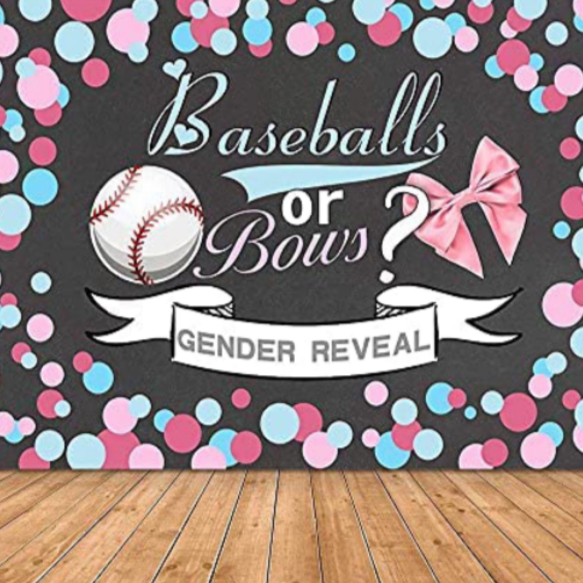 Gender Reveal Decor - Baseballs Or Bows Themed