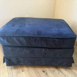Large Blue Ottoman / Floor Seat / Footrest
