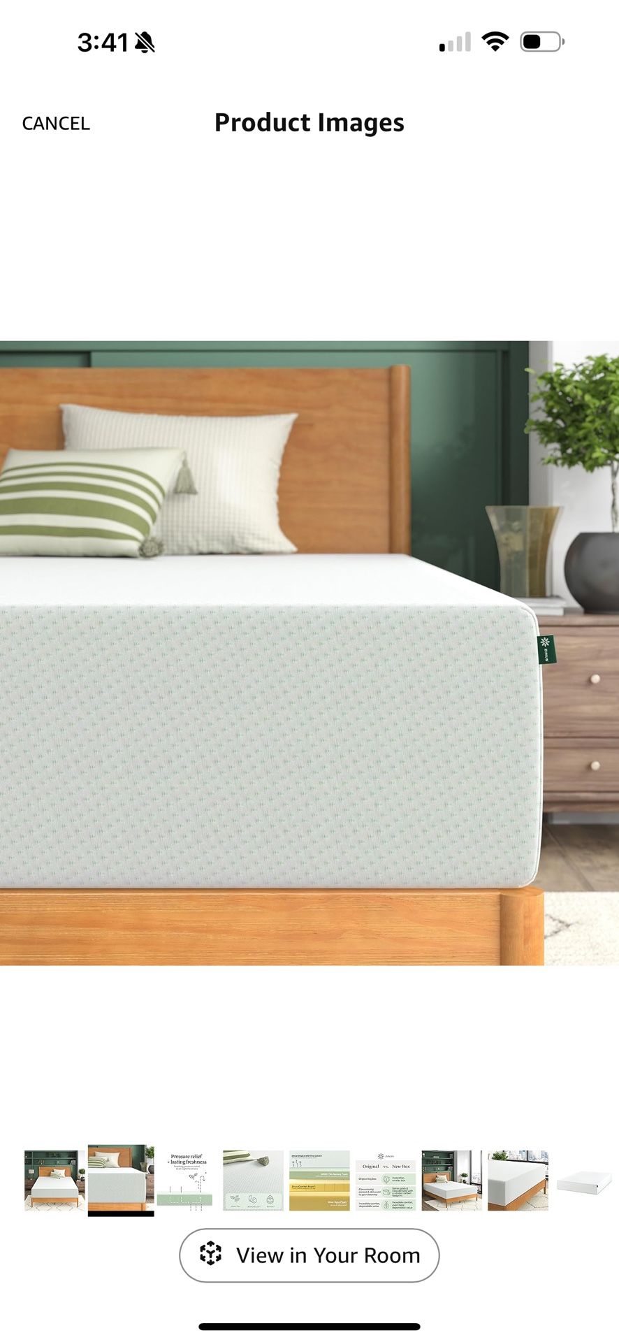 ZINUS 12 Inch Green Tea Memory Foam Mattress, California King, Fiberglass Free, Patented Custom Contour Support, Sturdy Base Foam, CertiPUR-US Certifi