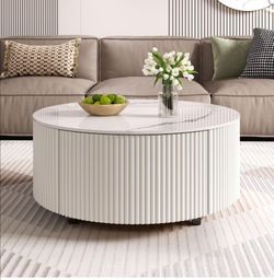 Round White Coffee Table