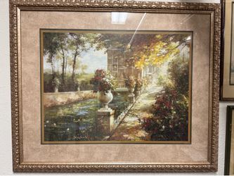 Impressionistic artwork is signed by the artist Gabrielaoil painting