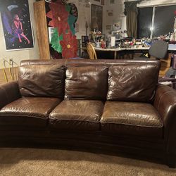 Brown Leather Couch