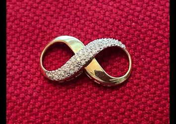 14k DIAMOND & solid gold & infinity drop