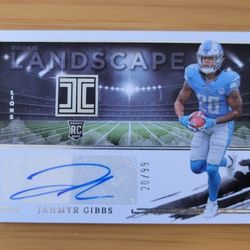🔥#20/99 Jersey Match! Auto Rc Jahmyr Gibbs 2023 Impeccable Rookie Landscape 