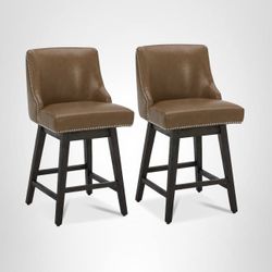 CHITA Counter Height Swivel Bar Stools Set of 2, 