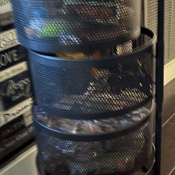 Metal storage - 4 tiers baskets - black