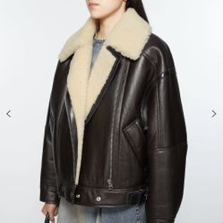 Acne Studio Leather Shearling Jacket for Women