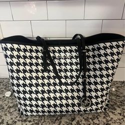 Michael Kors Houndstooth Bucket Bag Purse Tote