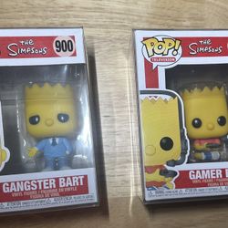 Funko Pop! The Simpson Bart Set – Gangster Bart (#900) & Gamer Bart (#1035)