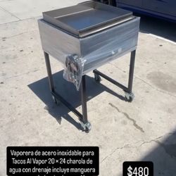 vaporera para Tacos Al Vapor 20 × 24 de acero inoxidable