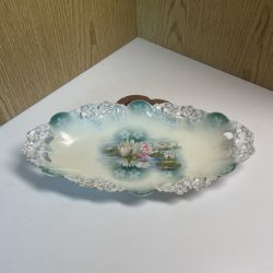 RS Prussia Water Lily Celery Dish.