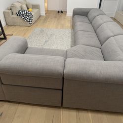 Gray Modern Modular Sectional Power Recliner