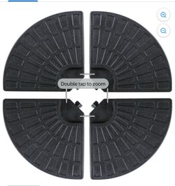 ZENY 4-Piece Heavy Duty Offset Outdoor Patio Umbrella Base Sand w/Carry Handles Easy-Fill Spouts for Water or Sand, Black 66 20$