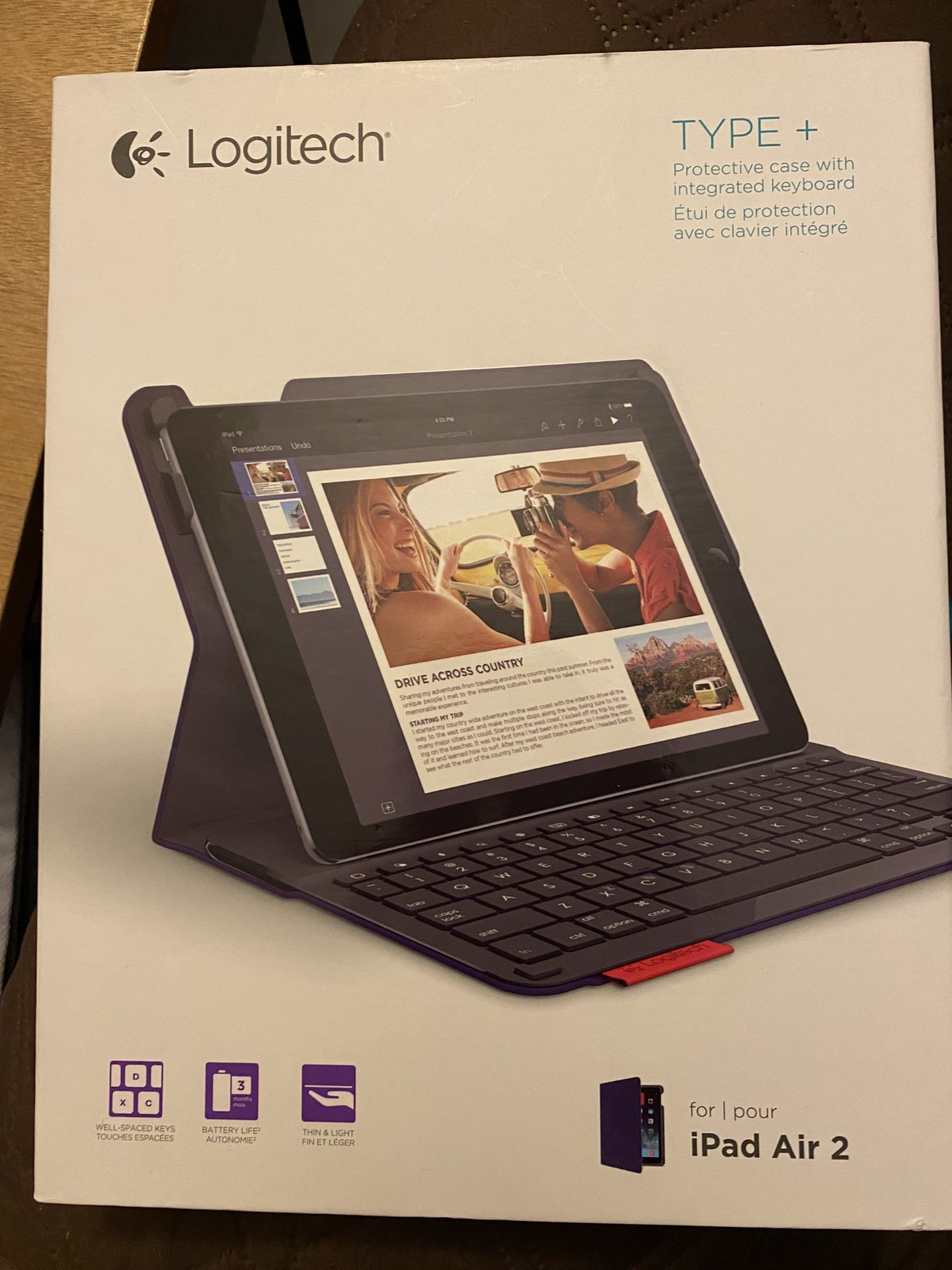 ⌨️Logitech Type+ Protective Case with Integrated Keyboard for iPad Air 2 - Black