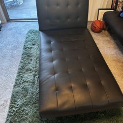 Furniture Recliner Chaise Lounge Single Sleeper Futon Black