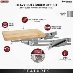 Rev-A-Shelf Heavy Duty Mixer Lift With Maple Shelf for 18” Base Cabinet – New in Box