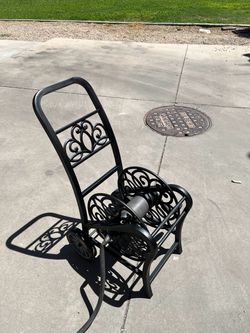 Wrought iron water hose reel