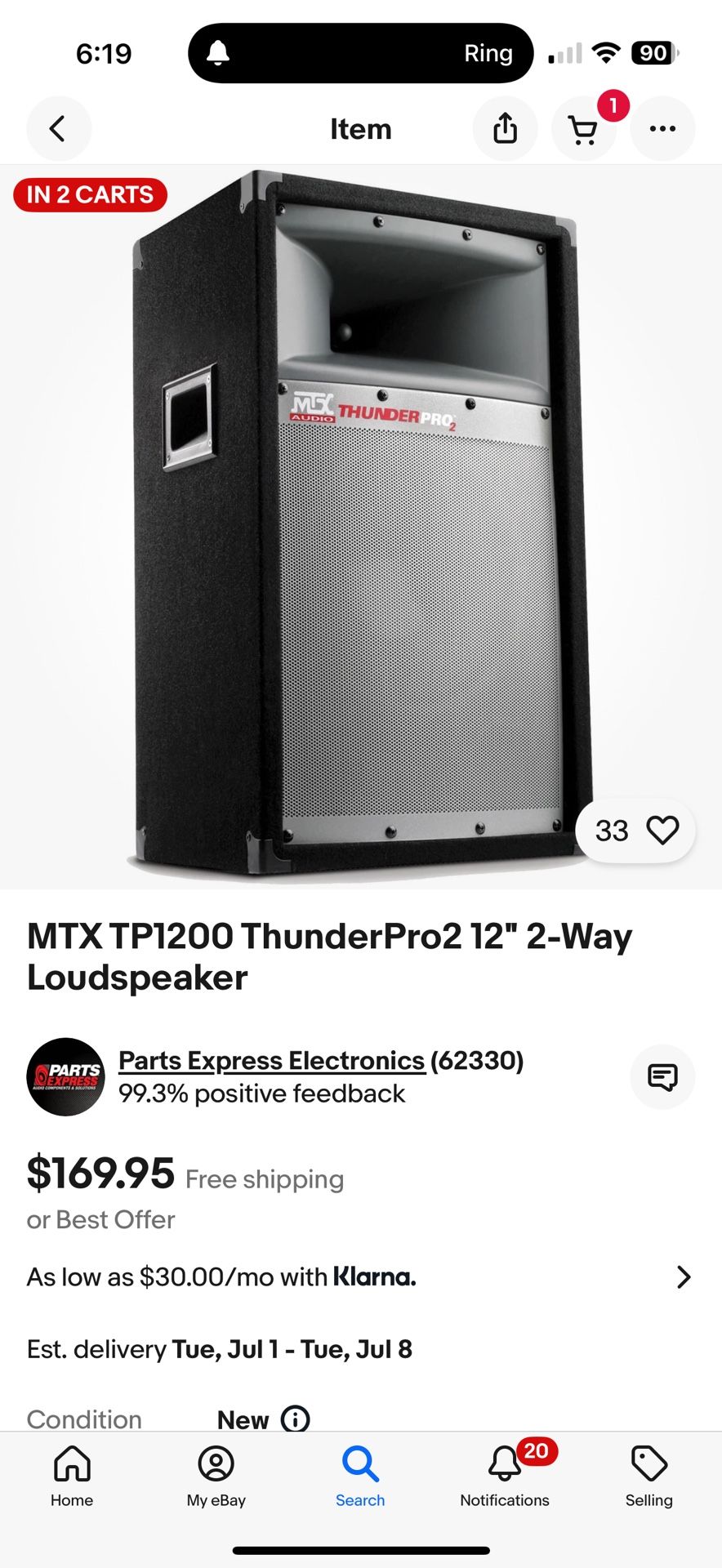 MTX Pro2 floor Speakers Like New 300 Watts