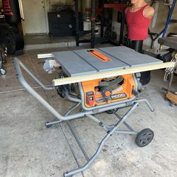 15 Amp 10 in. Portable Corded Pro Jobsite Table Saw with Stand