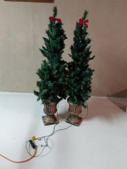 Mini Xmas Lighted Trees. Beautiful.