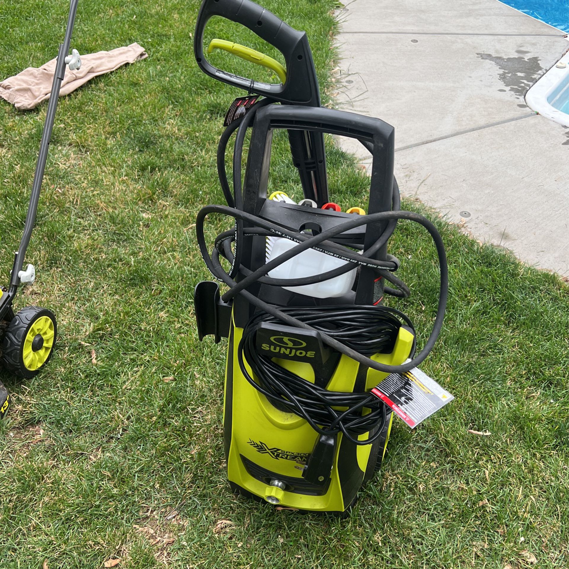 HOSE , MOWER, POWER WASH, GAS TABLE FIREPIT