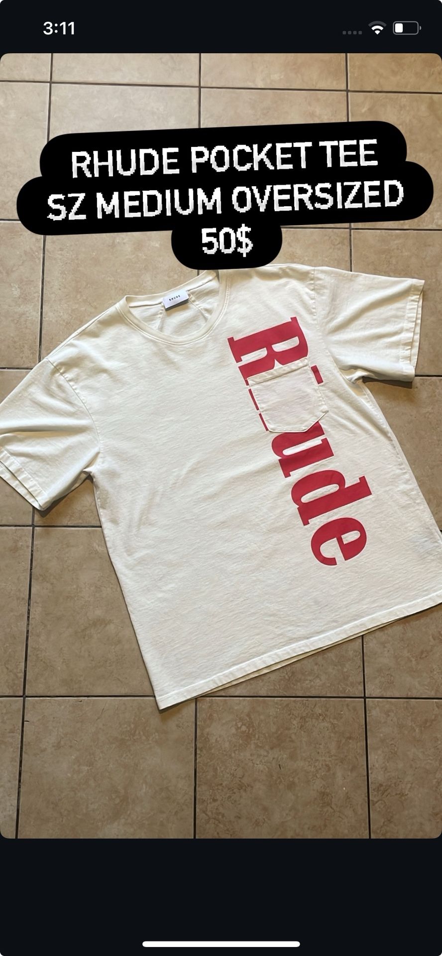 Rhude Pocket T 100% Authentic