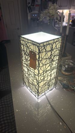 Set Of 2 Teal Lamps With Tags