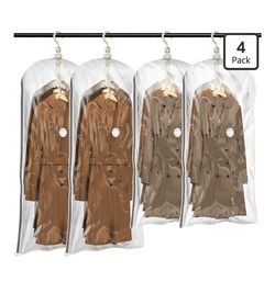 Hanging Vacuum Storage Sealer Bags Space Saver Bag for Clothing 4 pack. (AJ)