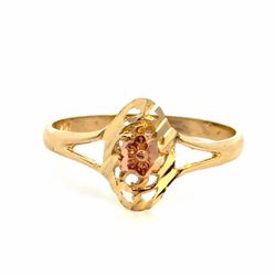 Woman’s Ladies 14k Two Toned Rose Yellow Gold Flower Ring Size 6 GP3130697