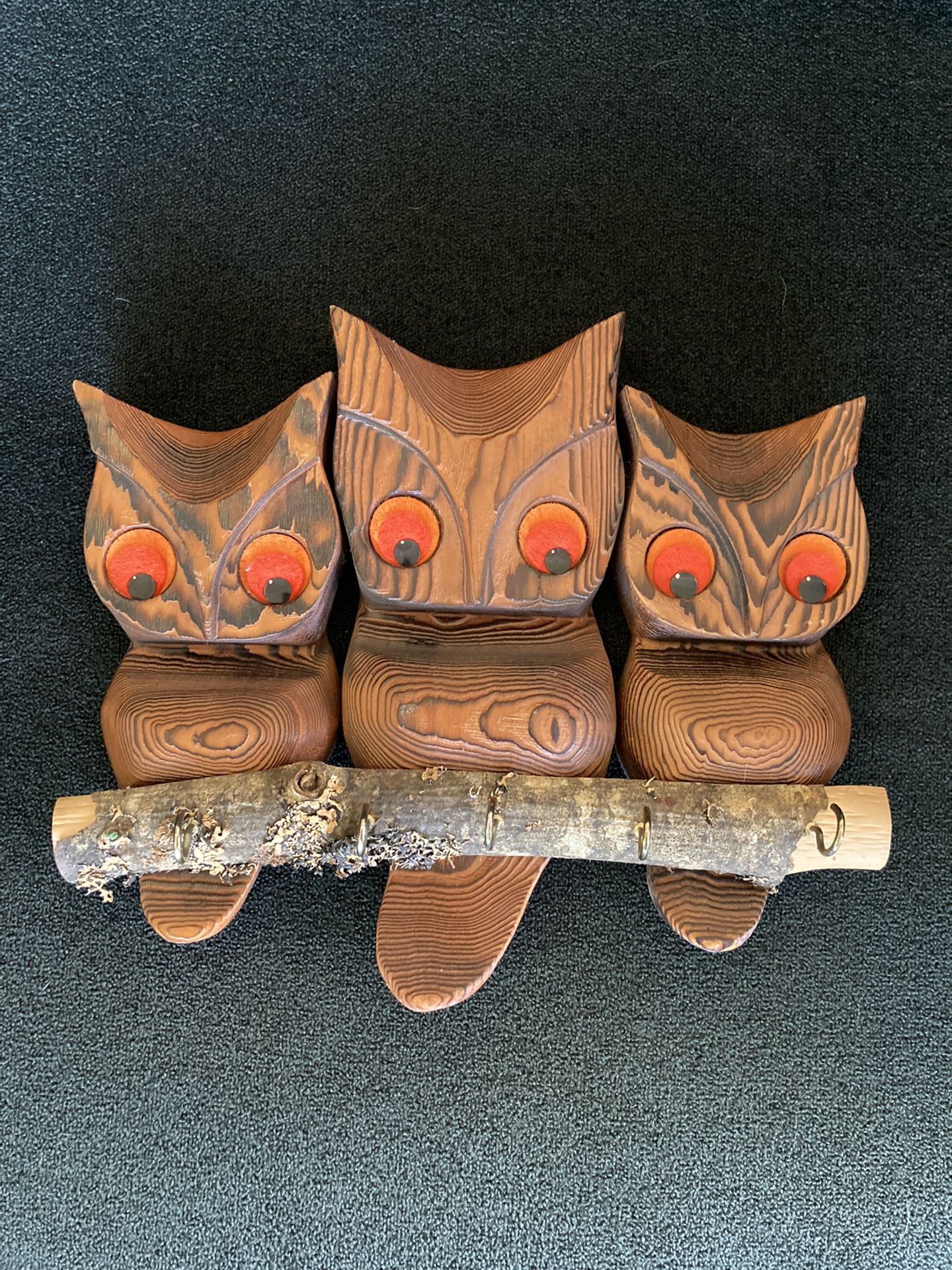 Vintage 3 Owl Key Holder