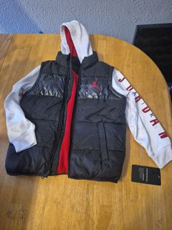 Air Jordan Kids Puffer Vest and Hoodie Set