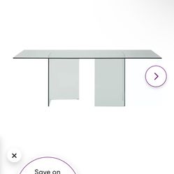 Solid Glass Dining Table 