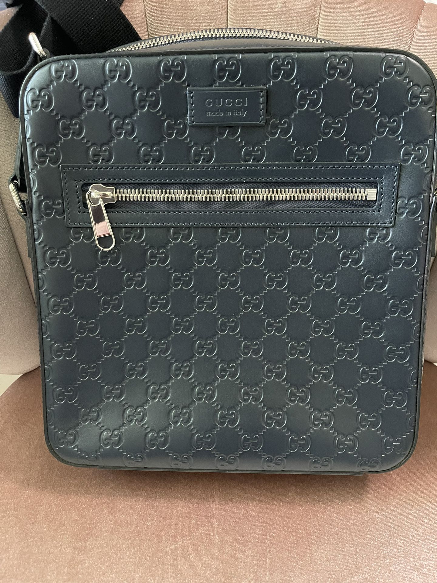 Gucci Zip Messenger Blue Bag