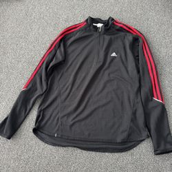 Adidas Womens Running Fleece 1/4 Zip Sweatshirt Jacket Sz L Clima 