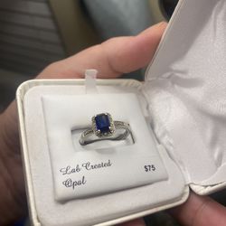 Real Sapphire And Diamond Ring