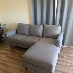 Living Spaces Gray Sectional Sofa w/ Chaise
