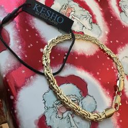 New 18k Gold Plated Mens Bracelet 