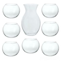 (8) Glass Vases 