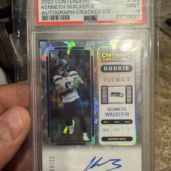 2022 PANINI CONTENDERS KENNETH WALKER III Autograph Cracked Ice 08/22