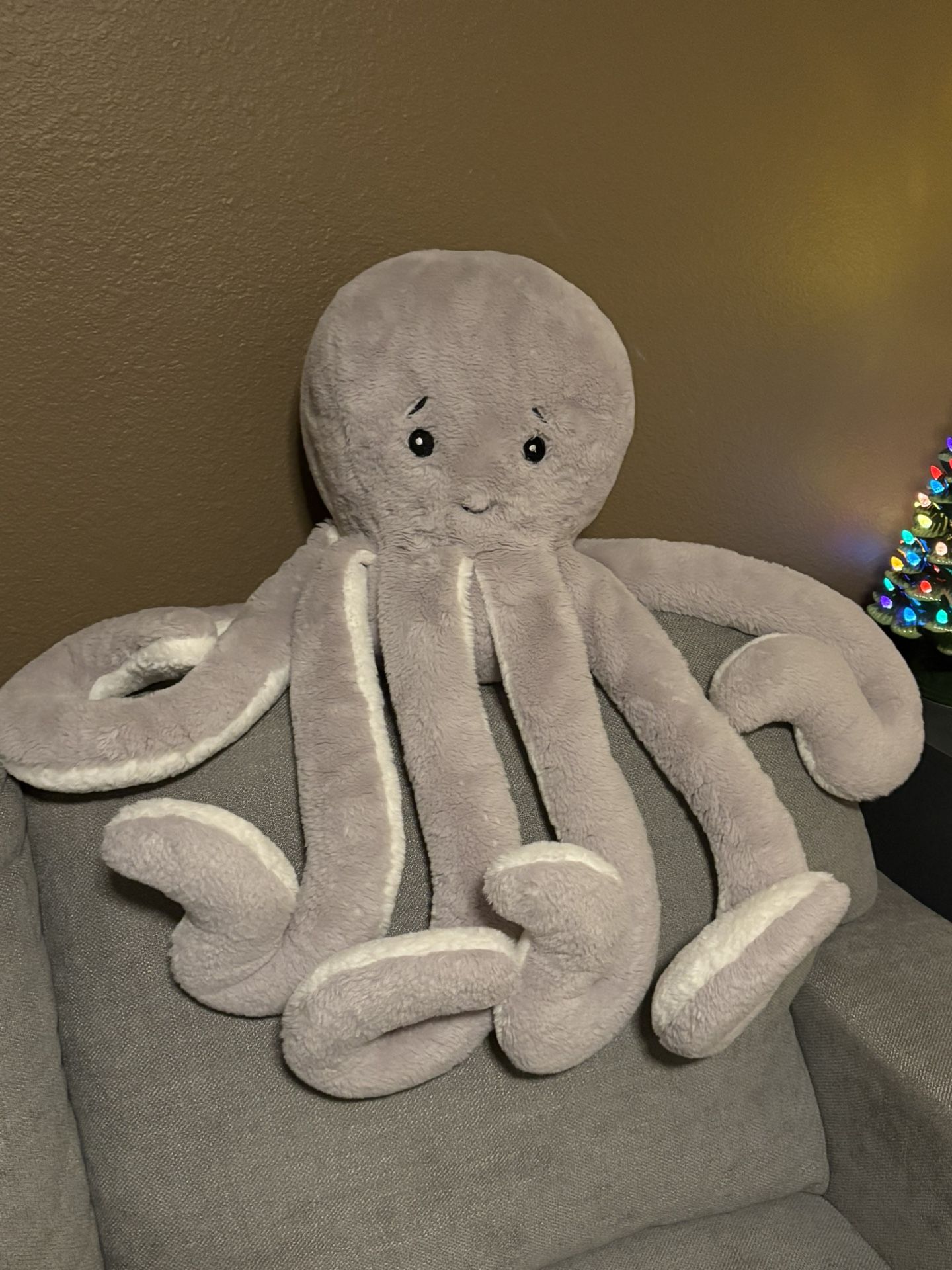 Large Gray Octopus Stuffed Animal - Frolics Kids Collection