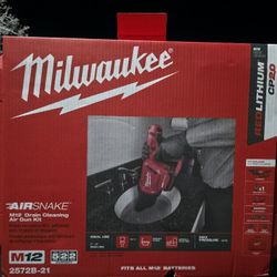 M12 12-Volt Lithium-Ion Cordless Drain Cleaning Airsnake Air Gun Kit with (1) 2.0Ah Battery, Toilet Attachments