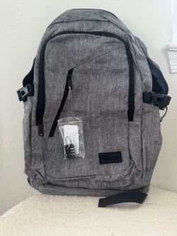 Gray Backpack with Combination Lock